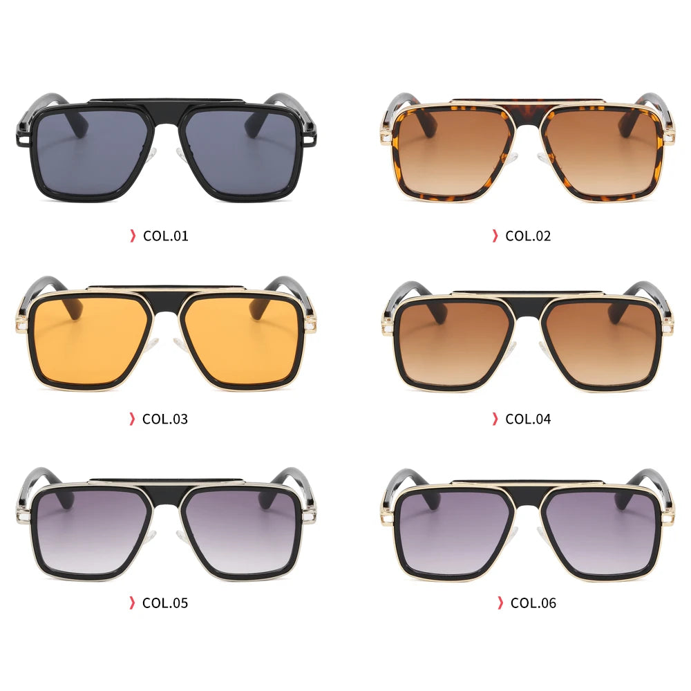 Superhot Eyewear 32861 Luxury Oversized Square Sunglasses Men 2026 Fashion Retro Punk Sun Glasses UV400 Metal Frame Shades
