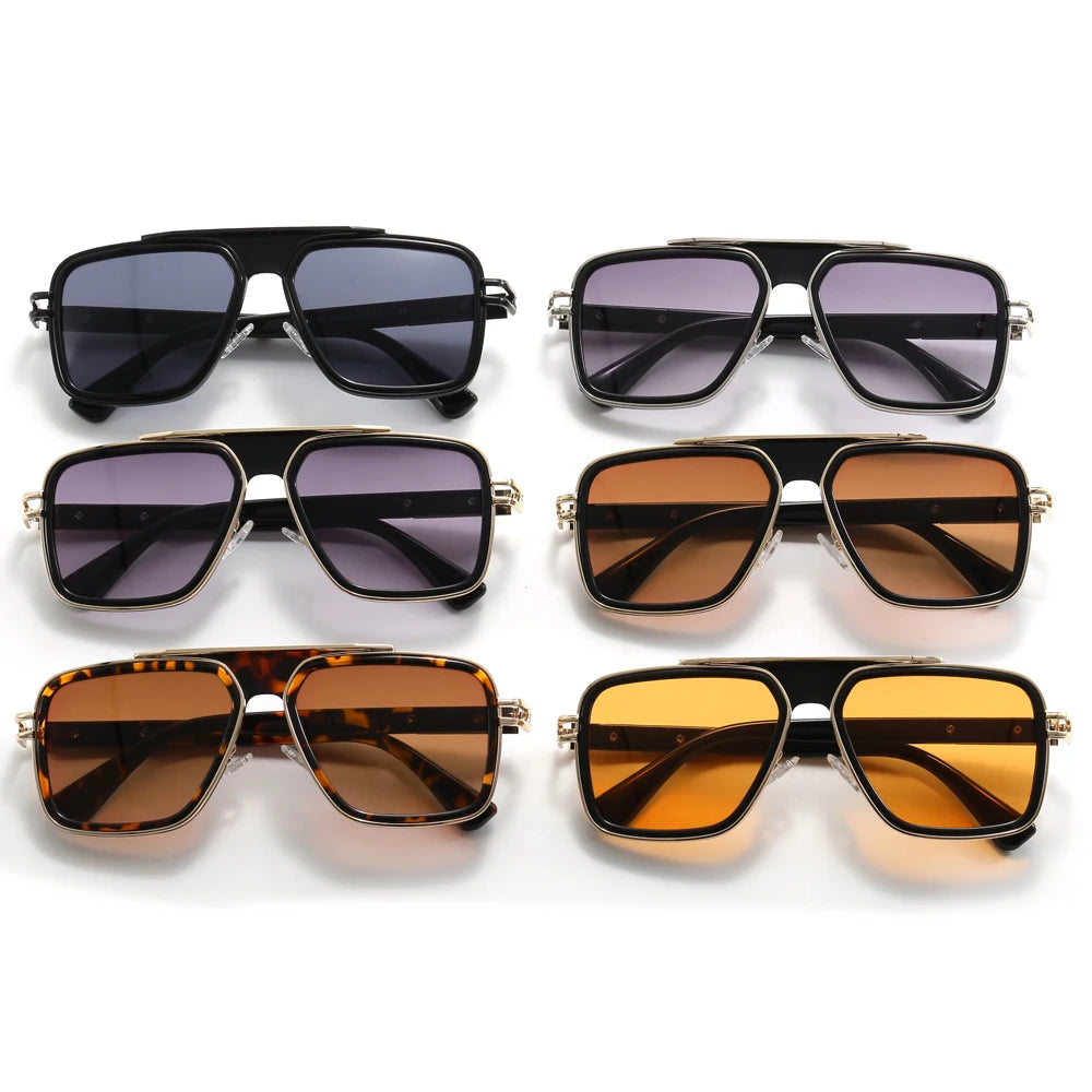 Superhot Eyewear 32861 Luxury Oversized Square Sunglasses Men 2026 Fashion Retro Punk Sun Glasses UV400 Metal Frame Shades