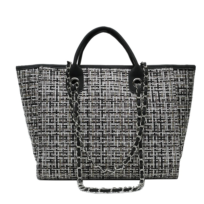 Women Tote Bag Fashion Nylon Large Handbag Chains Shoulder Bags Ladies Big Messenger Bag Shopping Bag