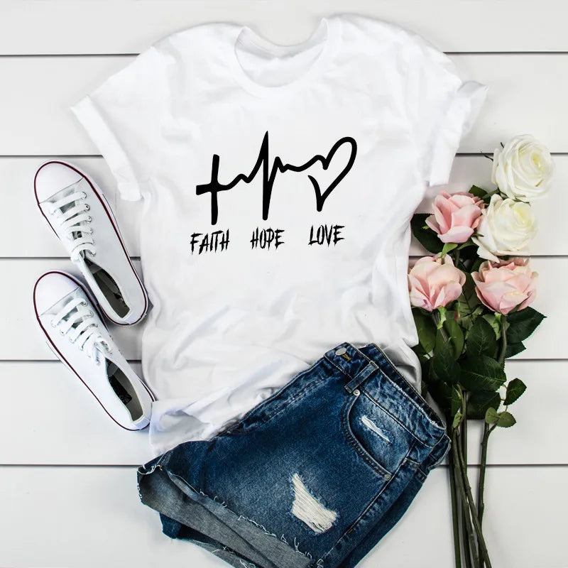 Summer New 90 ’s Leopard Heartbeat Short Sleeve Print Clothing Women's T-Shirt Harajuku Graphic Clothing Women's Top,Drop Ship