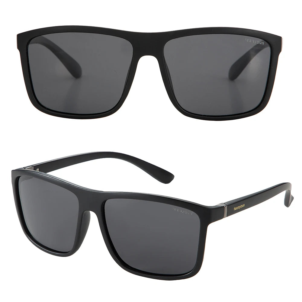 Square Sports Polarized Sunglasses for Men Women Retro Rectangle UV Protection Eyewear
