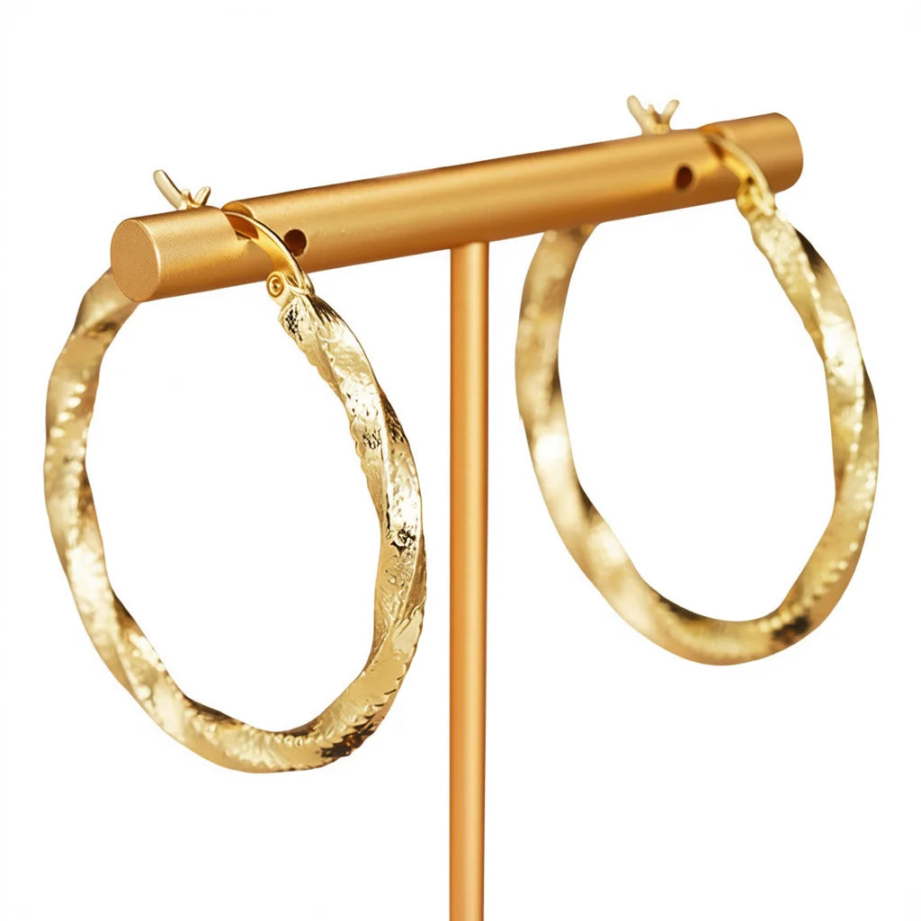 Gold Plated Zinc Alloy Hoop Earrings Women Fashion Jewelry Statement Accessories Large Circle Trendy Design Main Stone None