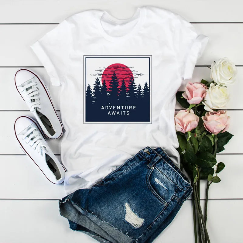 Summer New 90 ’s Leopard Heartbeat Short Sleeve Print Clothing Women's T-Shirt Harajuku Graphic Clothing Women's Top,Drop Ship