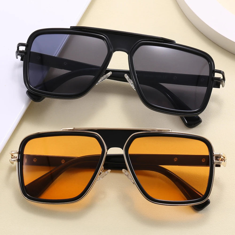 Superhot Eyewear 32861 Luxury Oversized Square Sunglasses Men 2026 Fashion Retro Punk Sun Glasses UV400 Metal Frame Shades