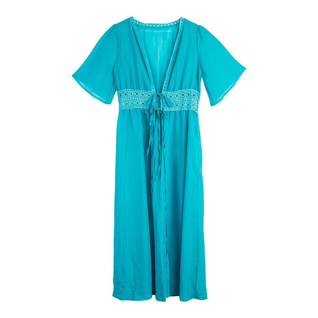 Robe de plage longue fendue femme