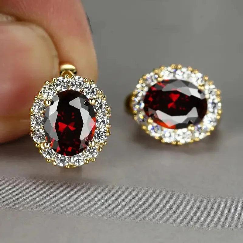 Elegant 18K Solid Gold Black Diamond Earrings Oval Cut Natural D Color for Certified Classic Wedding Jewelry for Women