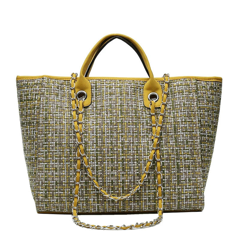 Women Tote Bag Fashion Nylon Large Handbag Chains Shoulder Bags Ladies Big Messenger Bag Shopping Bag