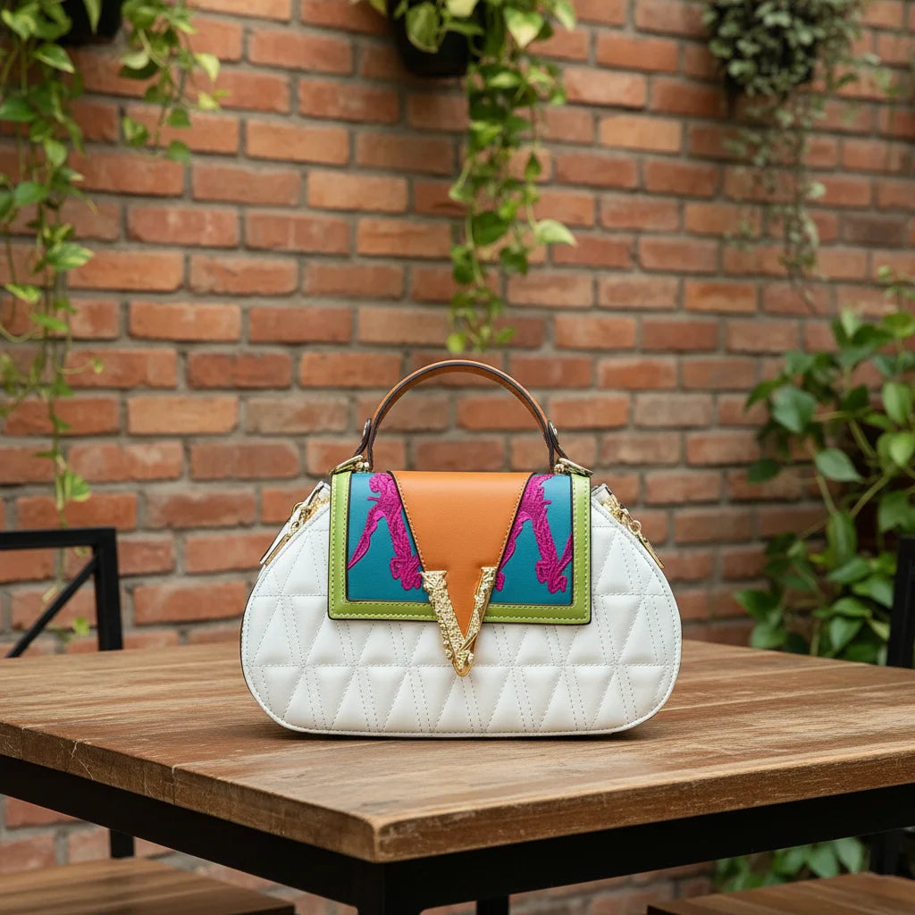 High Cost-Effective Luxury Designer Fashion Pu Handbags Bag Women V Metals Contrast Color Ladies Bags Good Quality Crossbody Bag