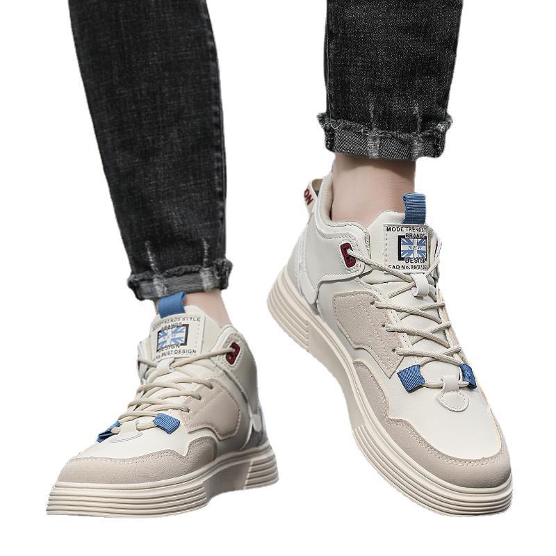 High-top Spring Men's Shoes 2024 New Autumn and Winter Heightening Canvas Shoes Sports and Leisure Small White Sneakers Trendy Shoes
