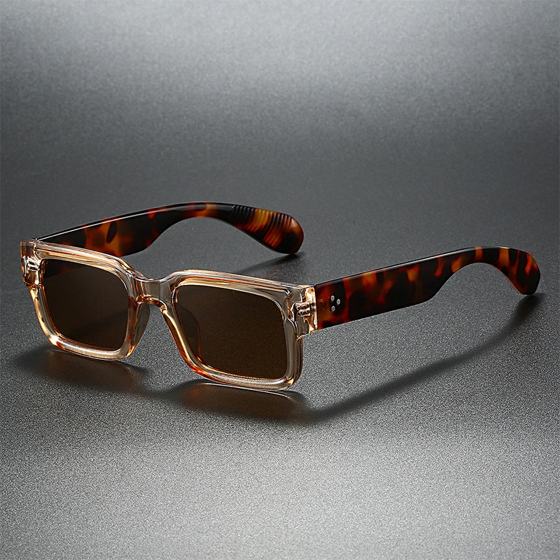Cross-border New Small Box European and American Fashion Sunglasses Summer Sun Protection Personalized Rivet Internet Celebrity Same Style Sunglasses