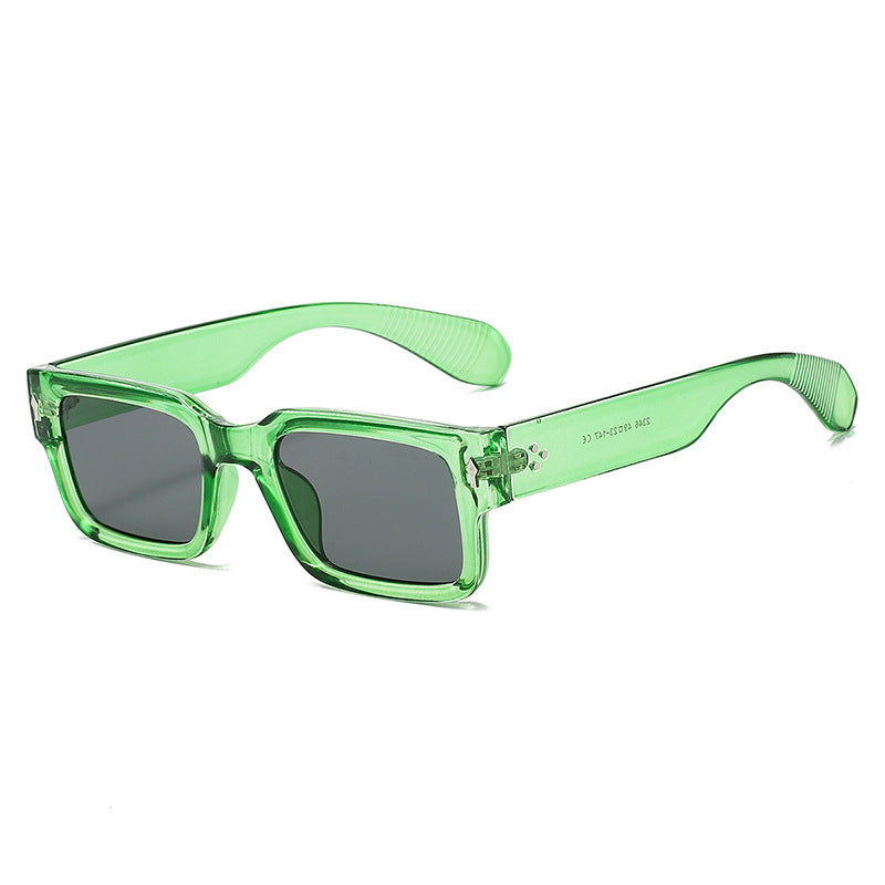 Cross-border New Small Box European and American Fashion Sunglasses Summer Sun Protection Personalized Rivet Internet Celebrity Same Style Sunglasses