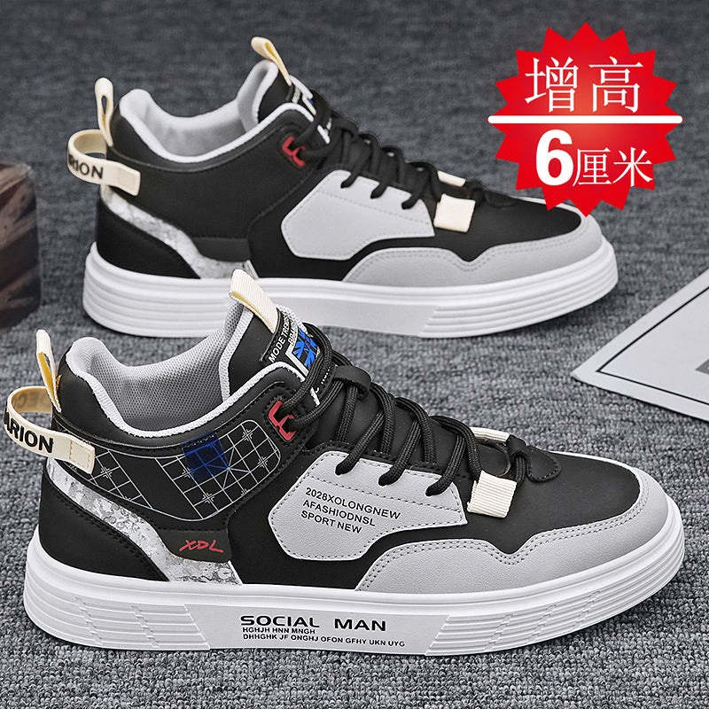 High-top Spring Men's Shoes 2024 New Autumn and Winter Heightening Canvas Shoes Sports and Leisure Small White Sneakers Trendy Shoes