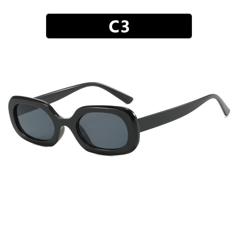 Oval Plaid Sunglasses, Fashionable and Simple Retro Sunglasses, European and American Ins Sunglasses, Versatile Trendy Sunglasses