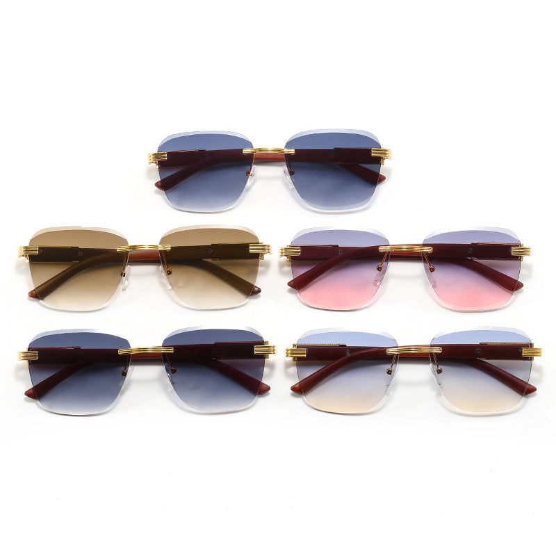 New Fashion Frameless Edge Sunglasses Women's Multilateral Glasses Men's Personalized Wear Street Shot Sunglasses 80