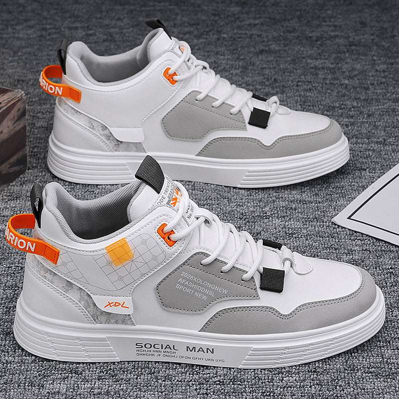 High-top Spring Men's Shoes 2024 New Autumn and Winter Heightening Canvas Shoes Sports and Leisure Small White Sneakers Trendy Shoes