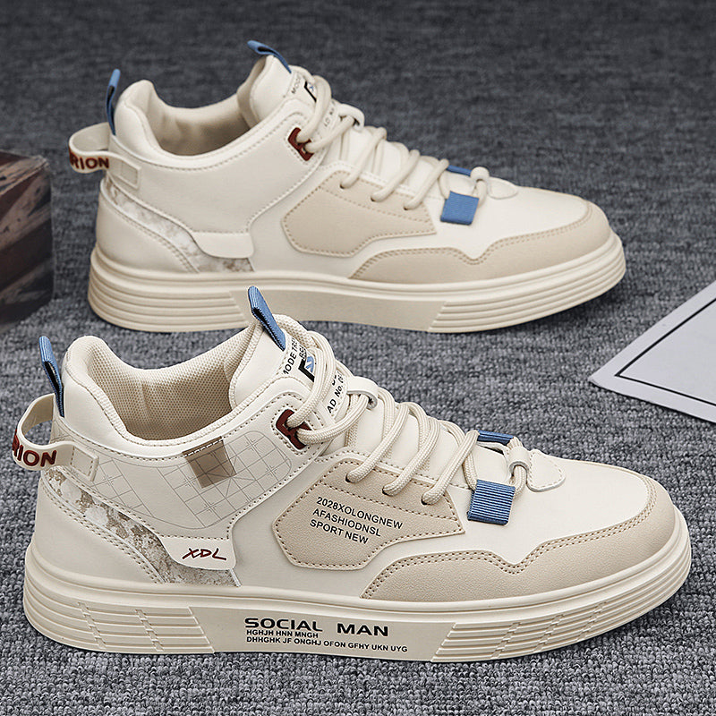 High-top Spring Men's Shoes 2024 New Autumn and Winter Heightening Canvas Shoes Sports and Leisure Small White Sneakers Trendy Shoes