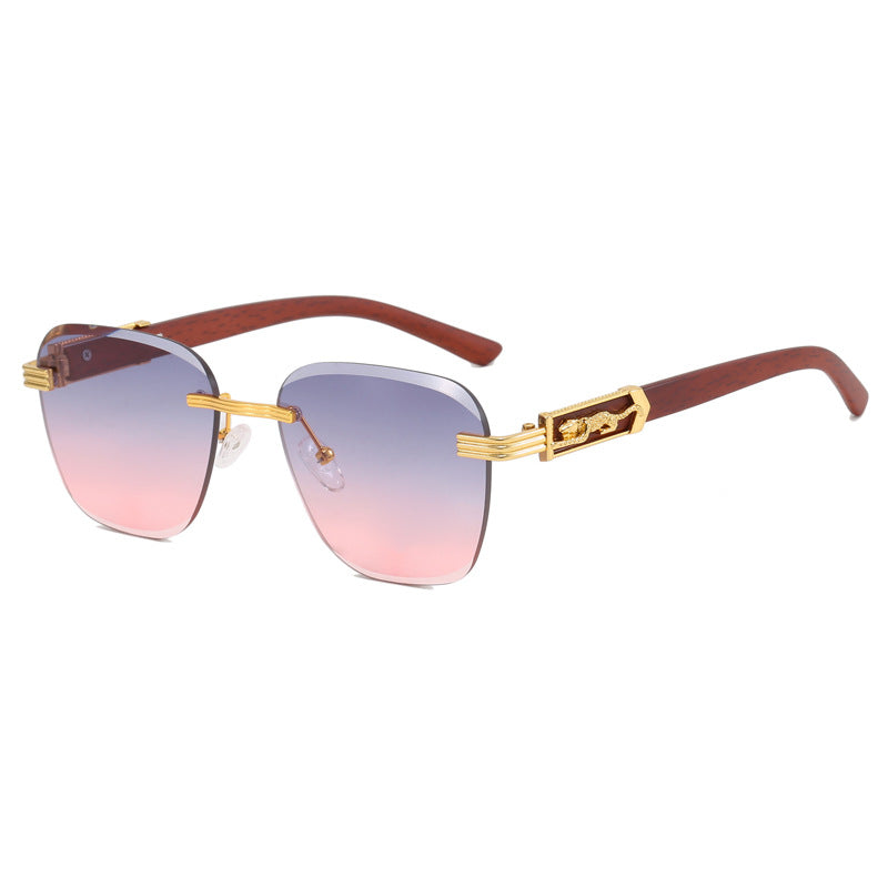 New Fashion Frameless Edge Sunglasses Women's Multilateral Glasses Men's Personalized Wear Street Shot Sunglasses 80