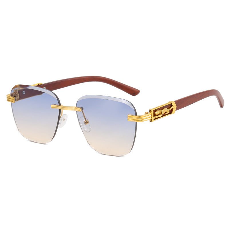 New Fashion Frameless Edge Sunglasses Women's Multilateral Glasses Men's Personalized Wear Street Shot Sunglasses 80