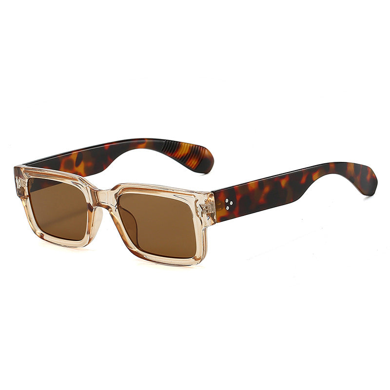 Cross-border New Small Box European and American Fashion Sunglasses Summer Sun Protection Personalized Rivet Internet Celebrity Same Style Sunglasses