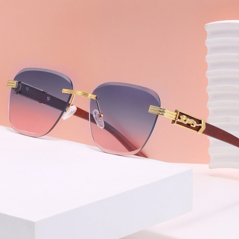 New Fashion Frameless Edge Sunglasses Women's Multilateral Glasses Men's Personalized Wear Street Shot Sunglasses 80