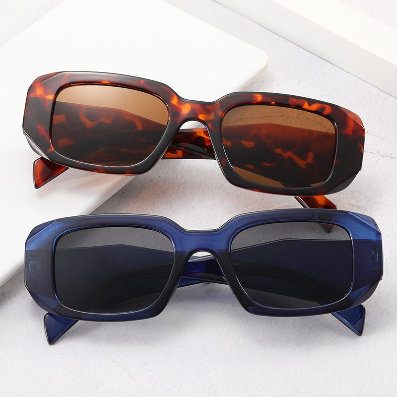Cross-border new European and American fashion sunglasses personalized angular section sunglasses irregular street box sunglasses