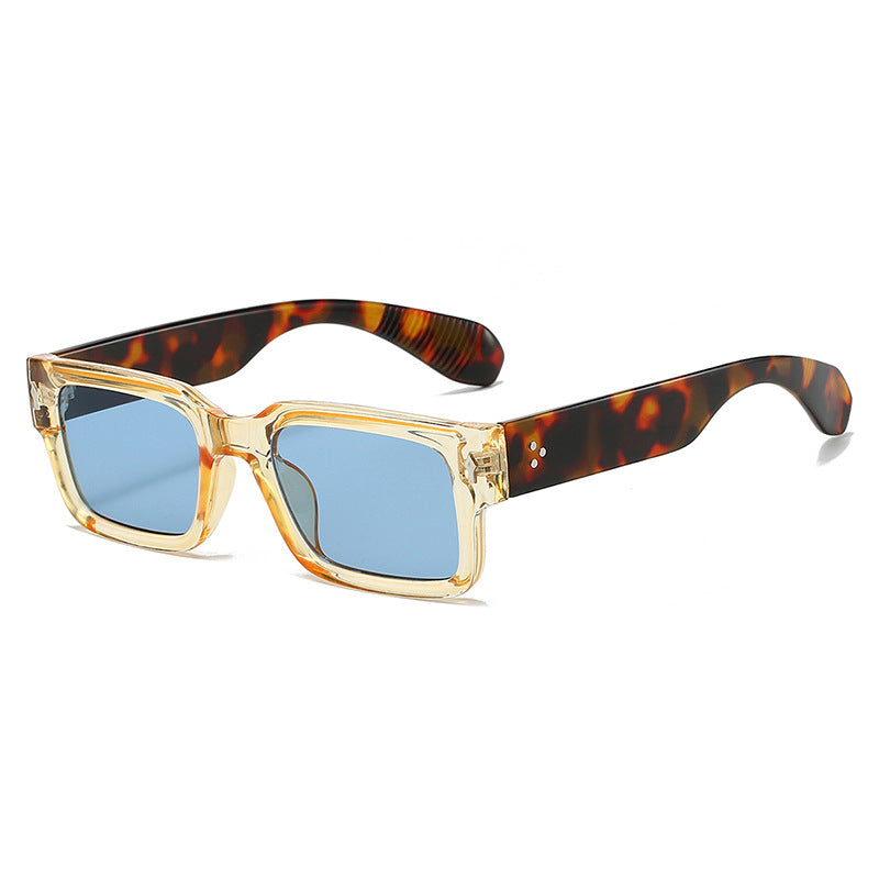Cross-border New Small Box European and American Fashion Sunglasses Summer Sun Protection Personalized Rivet Internet Celebrity Same Style Sunglasses