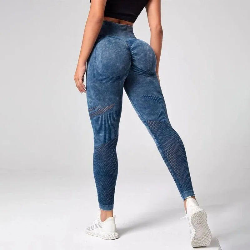 Ladies' Summer Quick Dry Yoga Leggings Gym Running High Waist Butt Liftting Fashion Slim Tights Elastic Seamless Leggings
