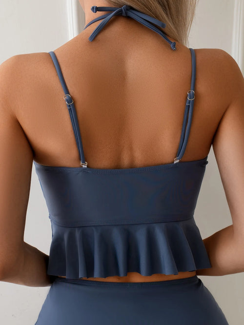 2025 Women's 3-Piece Convertible Tankini Set Sexy Haiecelter Strapless Bikini with Cover-Up Multi-Wear Swimwear Holiday Outfits
