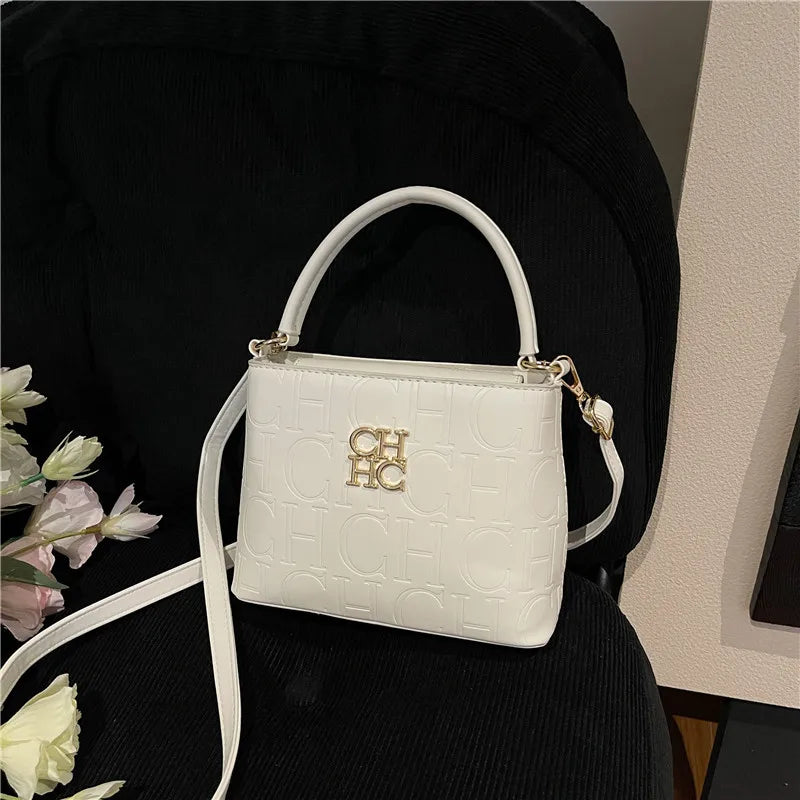 Handheld Bucket Bag For Women Shoulder Crossbody Bag Fashion Large Capacity Trendy Versatile Compartment Underarm Letter Bag