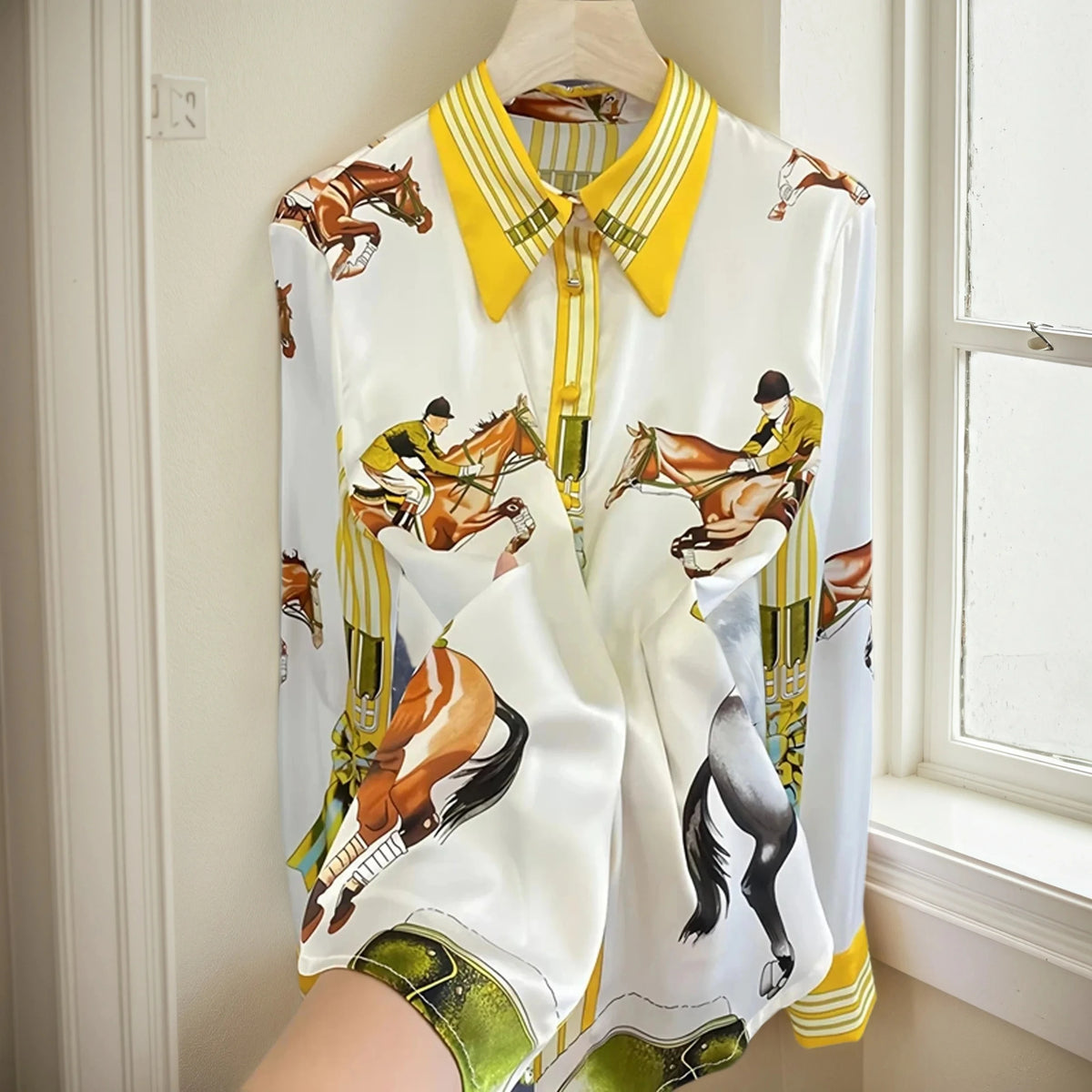 ZAROY S-3XL Imitation Silk Slim Shirts Women Orange Grey Luxury Print Fashion Blouses Lady Top Luxury Brand Design Shirt camisas