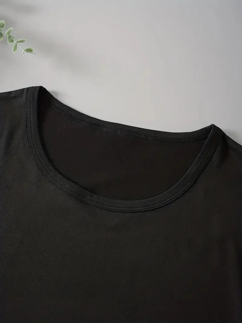 Glasses Print T-Shirt, Summer Short Sleeve Causal Top, Women's Clothing