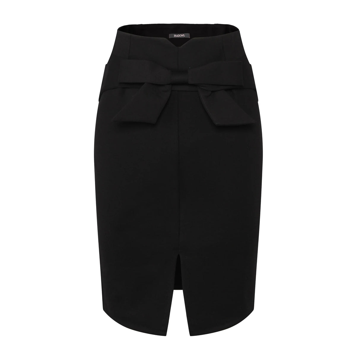 New Fashion Women Pencil Skirt Knee Length High Waist Elegant Open Slit Bow Skirt Size S-5XL