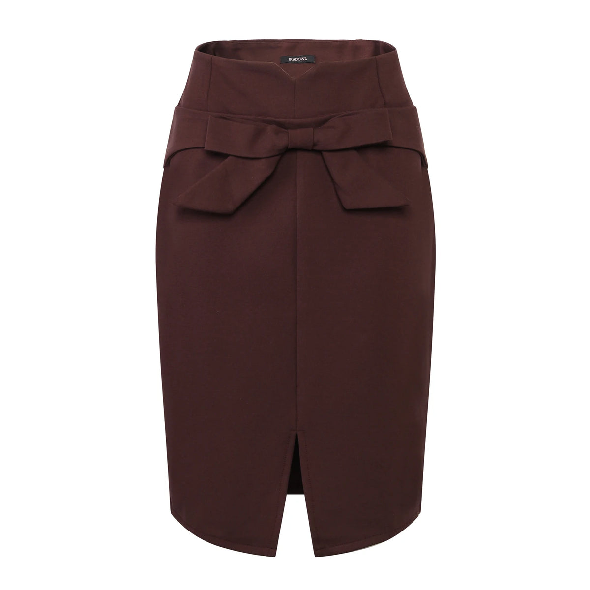 New Fashion Women Pencil Skirt Knee Length High Waist Elegant Open Slit Bow Skirt Size S-5XL