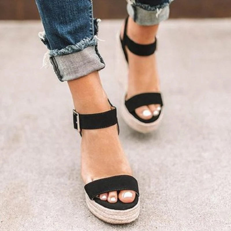 High Heels Women Leisure Wedge heel sandals 2024 New Summer Sandals Party Platform Wedges Heeled Fish mouth sandalias