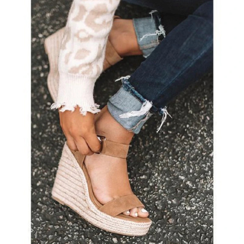 High Heels Women Leisure Wedge heel sandals 2024 New Summer Sandals Party Platform Wedges Heeled Fish mouth sandalias
