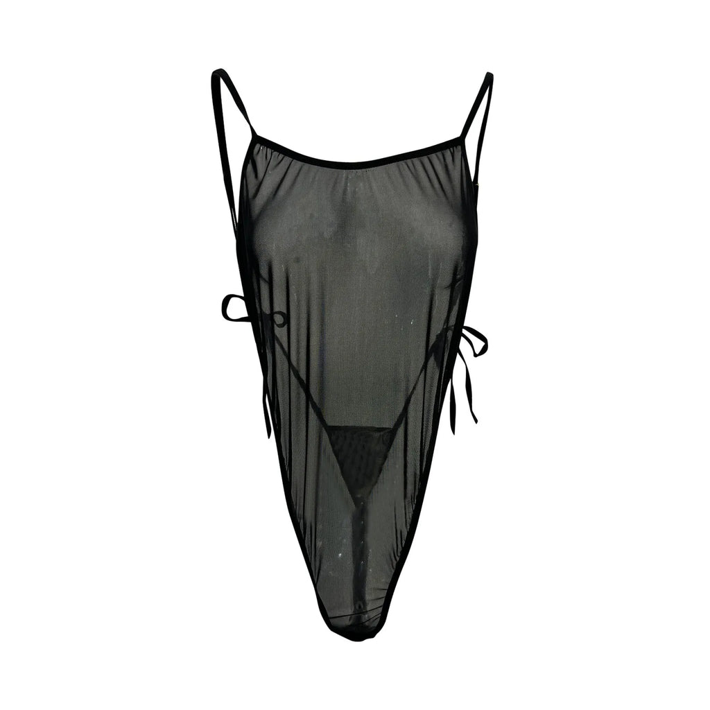 Sexy Tight Bodys For Women 1 Piece Sexy Backless Transparent Mesh Strap Bodysuit Black Sleeveless Playsuits Sexy Womens Romper