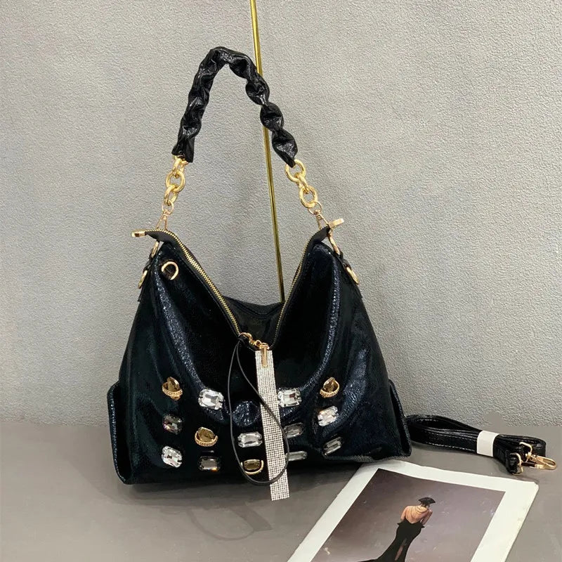 Fashion Beaded and Glittering Pattern Bag - New Style Women's Large Capacity Shoulder Sling Bag - Fashion Women's Bag