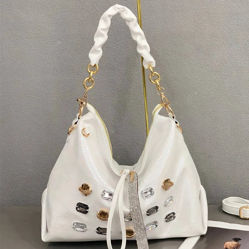 Fashion Beaded and Glittering Pattern Bag - New Style Women's Large Capacity Shoulder Sling Bag - Fashion Women's Bag