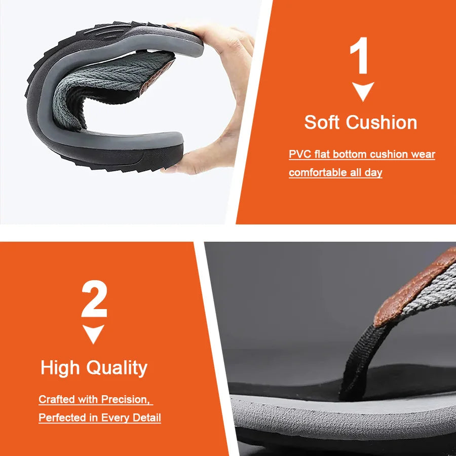 Men's flip flops summer beach flip flops men's fashionable breathable casual men's beach slippers summer outdoor
